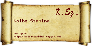 Kolbe Szabina névjegykártya